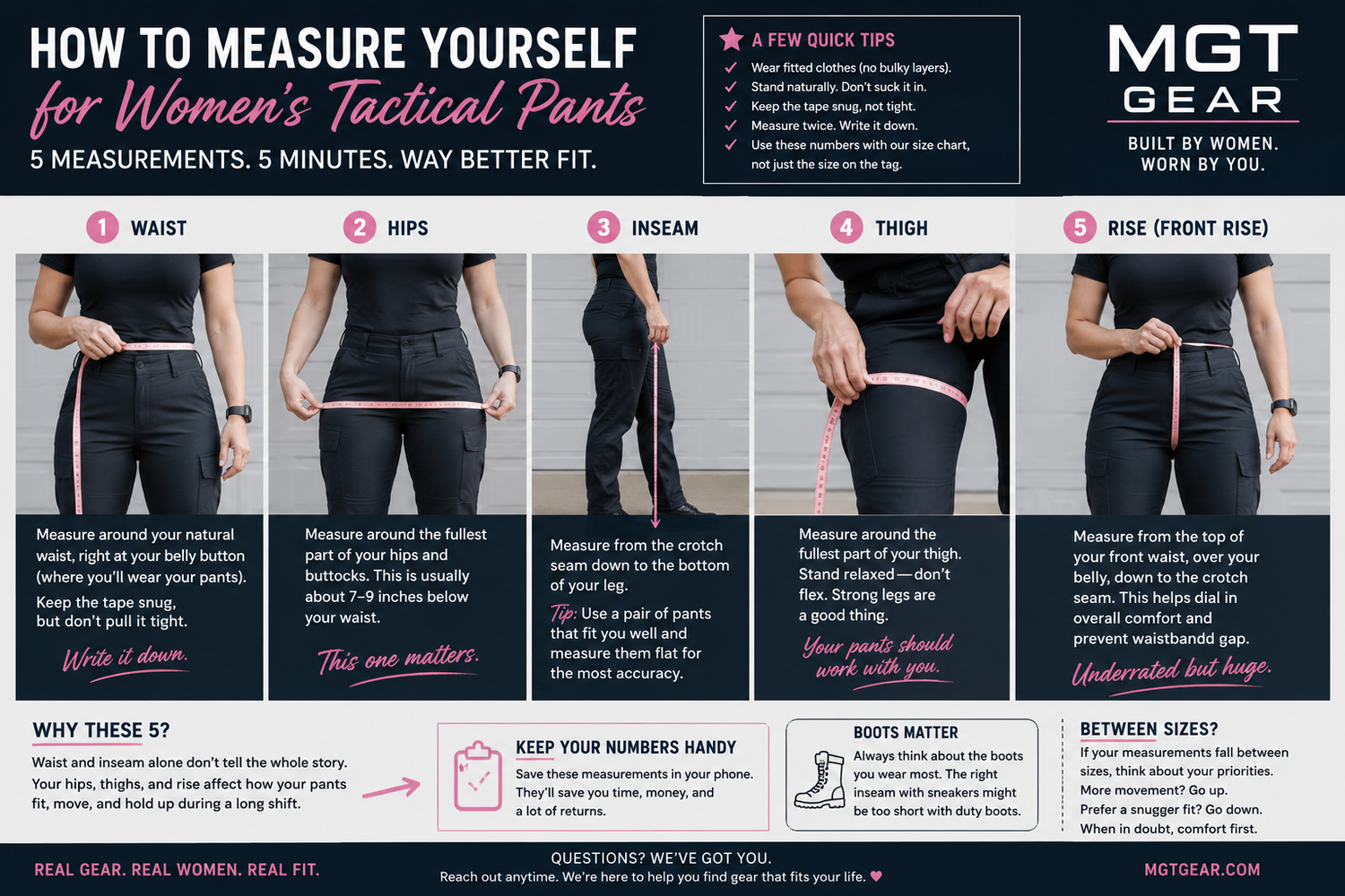 How to Measure Yourself for Women's Tactical Pants (Without Guessing Your Size)
