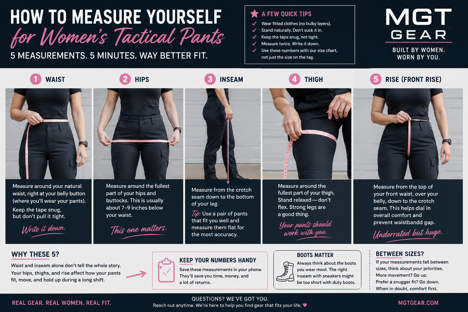 How to Measure Yourself for Women's Tactical Pants (Without Guessing Your Size)